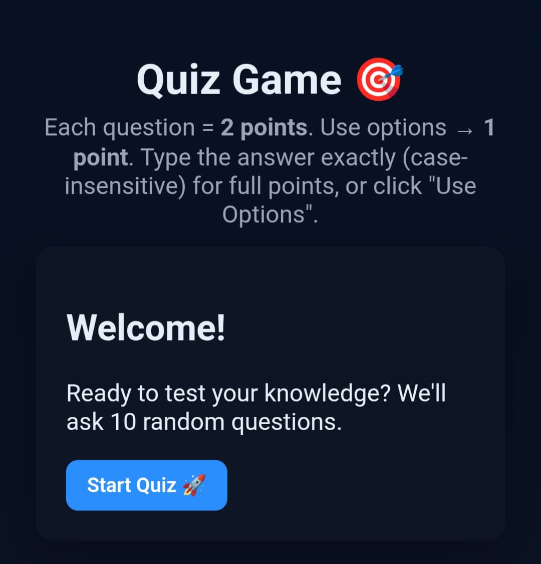 Screenshot of Project Two